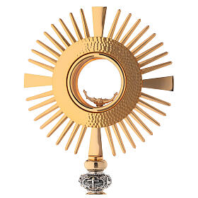 Monstrance hammered gold-plated brass