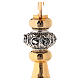 Monstrance hammered gold-plated brass s10