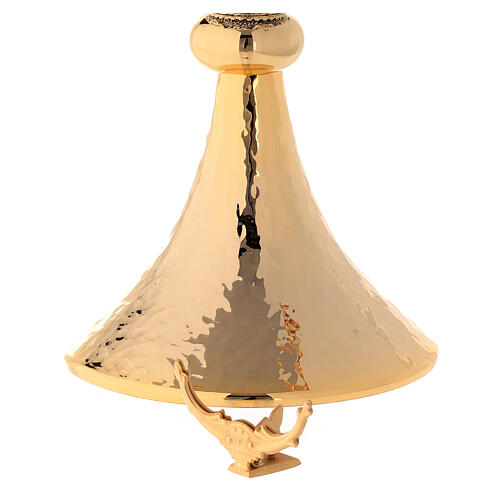 Monstrance hammered gold-plated brass 6