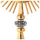 Monstrance hammered gold-plated brass s3