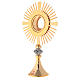 Monstrance hammered gold-plated brass s5