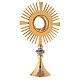 Monstrance hammered gold-plated brass s7