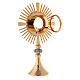 Monstrance hammered gold-plated brass s12