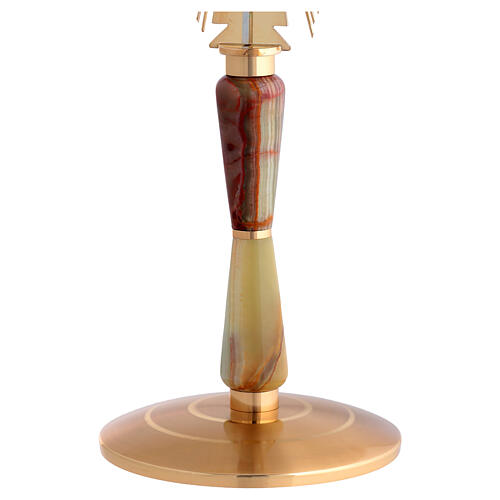 Monstrance, Alpha Omega crosses, gold-plated brass 4