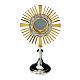 Monstrance, silver and gold-plated brass, polished base s1
