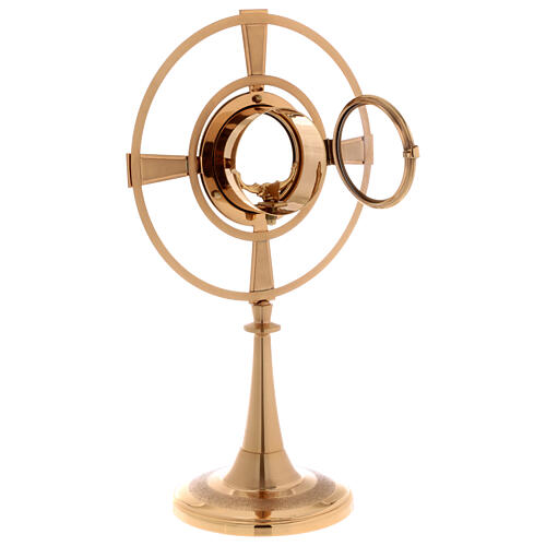 Monstrance, gold-plated brass with circles 6