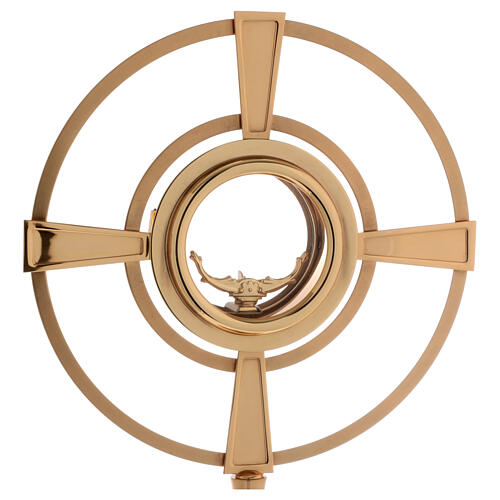 Monstrance, gold-plated brass with circles 2