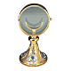 Chapel monstrance with  blue crystal 11 cm diameter s1