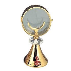 Chapel monstrance with crystal node, 11 cm diameter