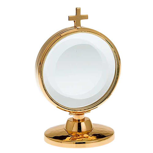Chapel monstrance, gold-plated brass, 8.5 cm diameter 1