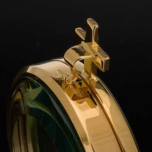 Ostensório luneta latão dourado diâmetro 8,5 cm 3