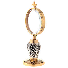 Chapel monstrance with ears of wheat, brass 8.5 cm diam