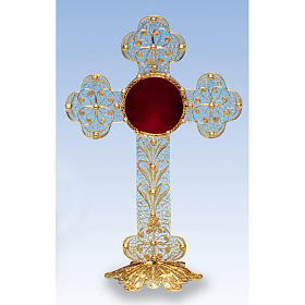 Relicario de plata 800, con baño de oro 13cm