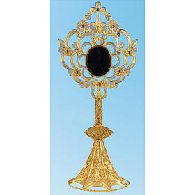 Reliquary in silver 800, golden filigree decoration, 36 cm