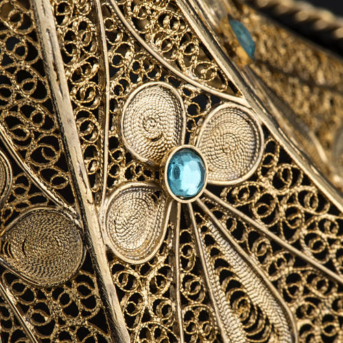 Relicario de plata 800, detalles en azul 36cm 11
