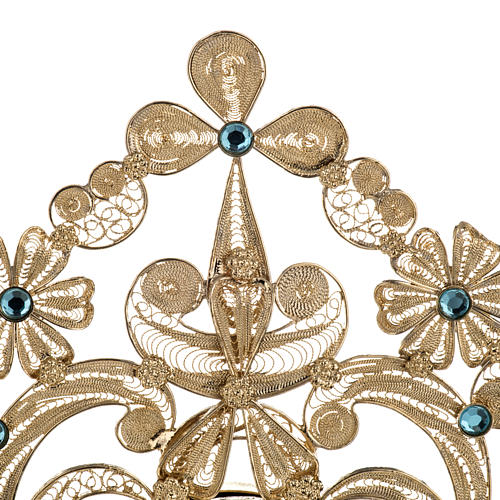 Reliquary in silver 800, golden filigree decoration, 36 cm 4