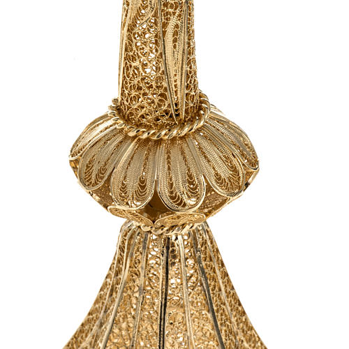 Reliquary in silver 800, golden filigree decoration, 36 cm 8