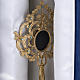 Reliquary in silver 800, golden filigree decoration, 36 cm s17