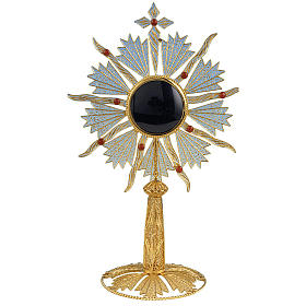 Reliquary in silver 800 filigree with Coral stones, 25 cm