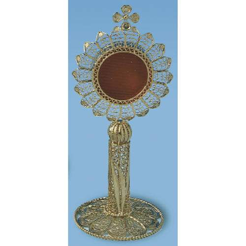 Reliquary in silver 800, golden filigree decoration, 11 cm 1