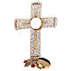 Reliquary in silver 800, golden filigree decoration with cross s7