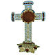 Relicario forma de cruz de plata 800, filigrana 13cm s1