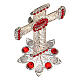 Reliquaire croix argent 800 filigrane strass 11 cm s5