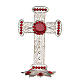 Reliquiario croce filigrana argento 800 strass h 11 cm s1
