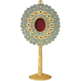 Reliquary with Silver 800 golden filigree and strass, 33 cm