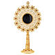 Reliquary in golden silver 800 with strass decoration, 24 cm s1