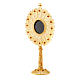 Reliquary in golden silver 800 with strass decoration, 24 cm s2