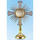 Monstrance in Silver 800, 24k gold plated with coral Stones s1