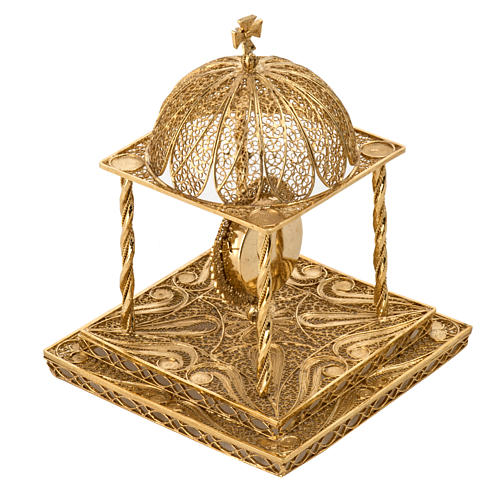 Reliquary in silver 800 with base, 24k gold plated finishing 6