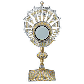 Monstrance in silver 800 gold plated filigree decoration, 8,5 cm