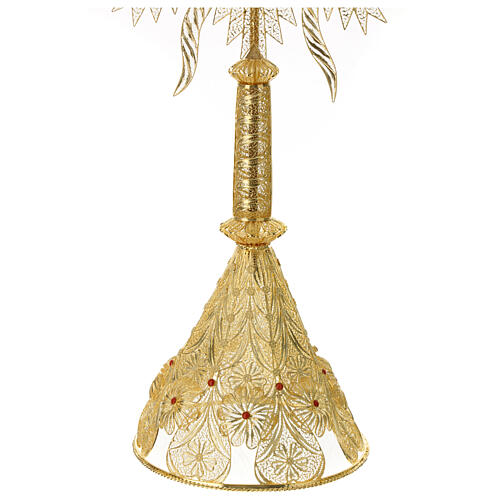 Monstrance in silver 800 with coral Stones, 10 cm luna. 4