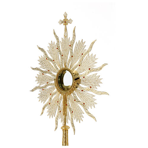 Monstrance in silver 800 with coral Stones, 10 cm luna. 9