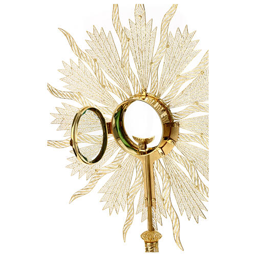 Monstrance in silver 800 with coral Stones, 10 cm luna. 13