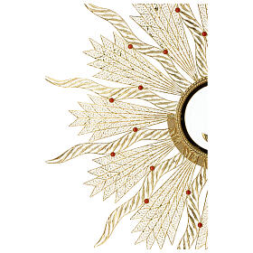 Ostensorio argento 800 corallo con lunetta 10 cm diam.