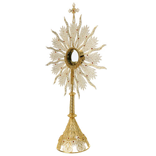 Monstrance in silver 800 with coral Stones, 10 cm luna. 7