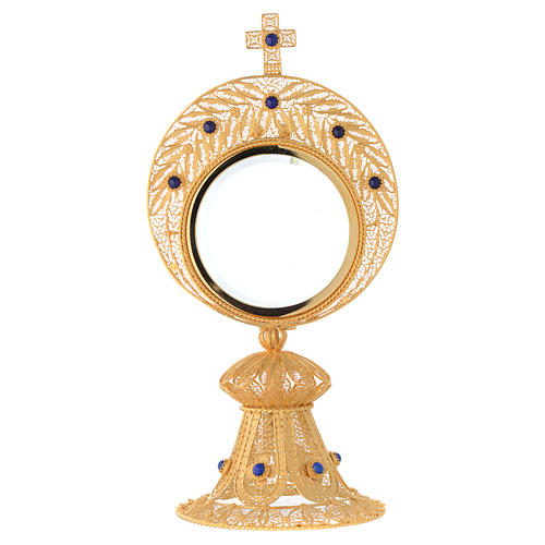 Monstrance with golden filigree, lapis lazuli decoration and pyx 1