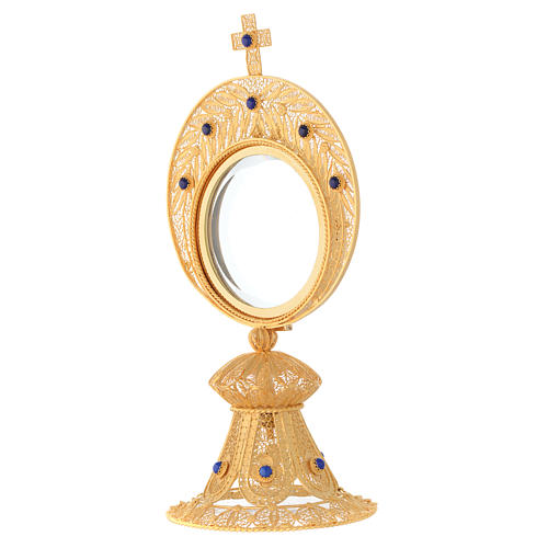 Monstrance with golden filigree, lapis lazuli decoration and pyx 2