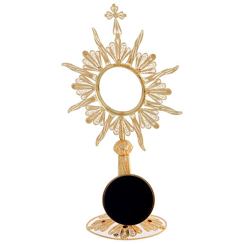 Reliquaire argent 800 filigrane doré h 24 cm 8