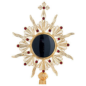 Reliquiario argento 800 dorato filigrana 24 cm - 126,4 gr.