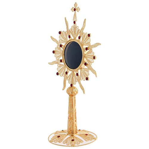 Relicário prata 800 dourada filigrana 24 cm 126,4 g 5