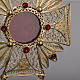 Reliquary in 800 silver filigree, decorated, red stones s3