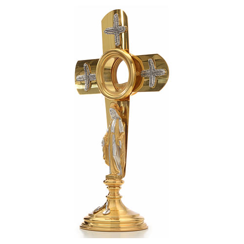 Monstrance in brass, cross 12