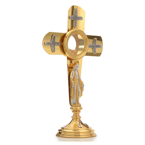 Monstrance in brass, cross 14