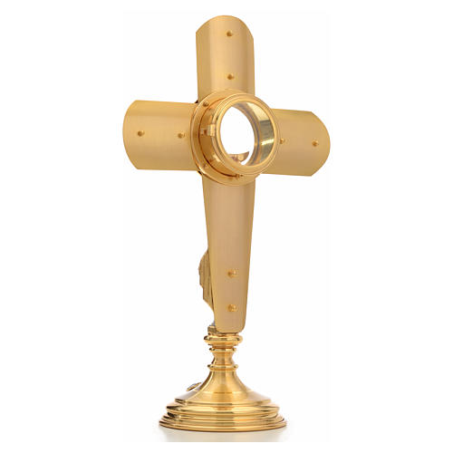 Monstrance in brass, cross 17