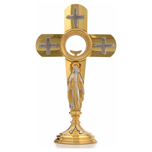 Ostensoir en forme de croix et Vierge Marie 11