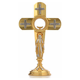 Monstrance in brass, cross